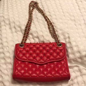 Red studded Rebecca Minkoff Quilted Affair Bag